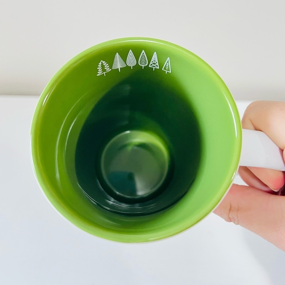 David’s Tea White and Green Tree Pattern Mug with Lid and Tea Infuser - Picture 4 of 8